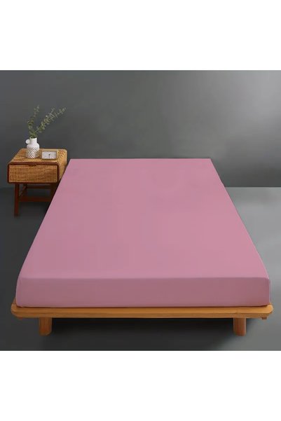Ralex Husă pat tricot jerse bumbac 100%, pentru saltea de 180x200 cm Roz