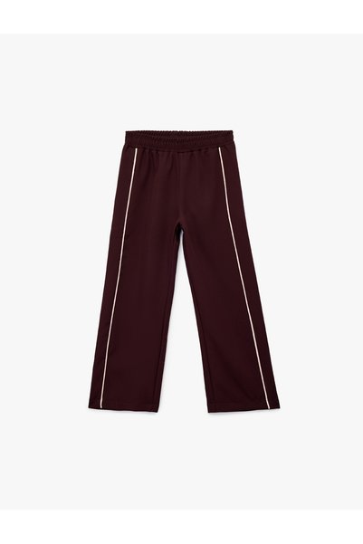 Koton Geniş Paça Biyeli Bordo Kız Çocuk Pantolon 6WKG40034AW