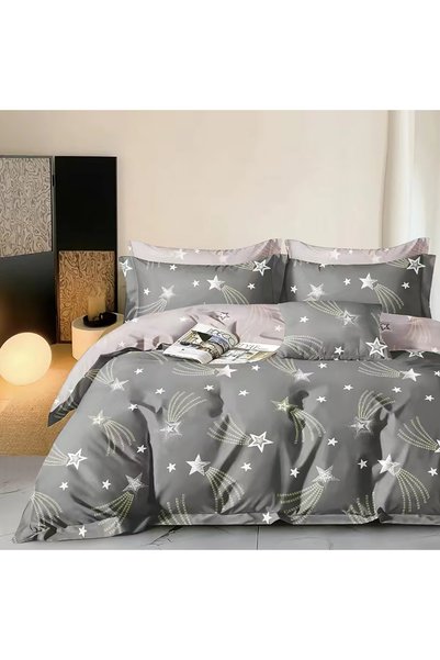 Ralex Lenjerie pat o persoană Percale imprimat Bumbac 100%, 3 piese, cearșaf ...