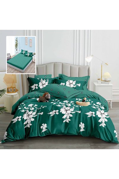 Ralex Lenjerie pat dublu Finet Bumbac 6 piese cu husă saltea 160x200 sau 180x...
