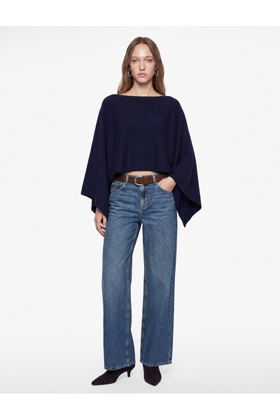 Koton Long Sleeve Boat Neck Knitwear Cape Sweater