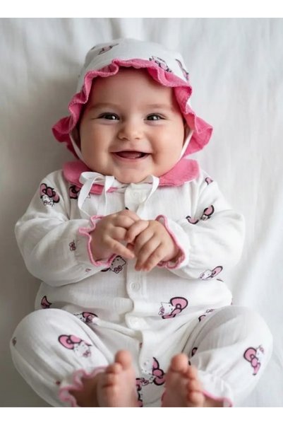 MİLAYS LİFE HOME COLLECTİON MİLAYS HELLO KİTTY DESENLİ 2 Lİ MÜSLİN TULUM VE Ş...