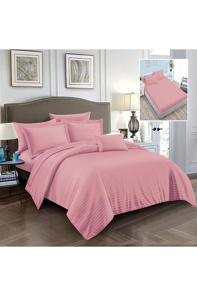 Ralex Lenjerie pat dublu 6 piese Damasc Policoton, cu husă saltea 160x200 sau...