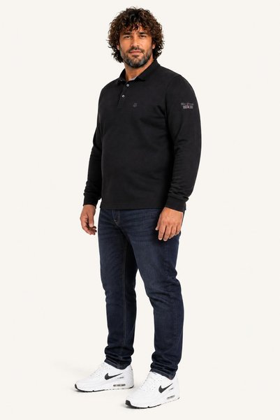 Starbattal Polo pentru bărbați, mărime mare, cu guler, Sweat Orjinal 24409 NEGRU