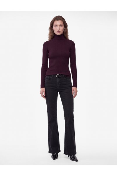 Koton Tricou din țesătură tip camisole, croială slim, cu mânecă lungă și gule...