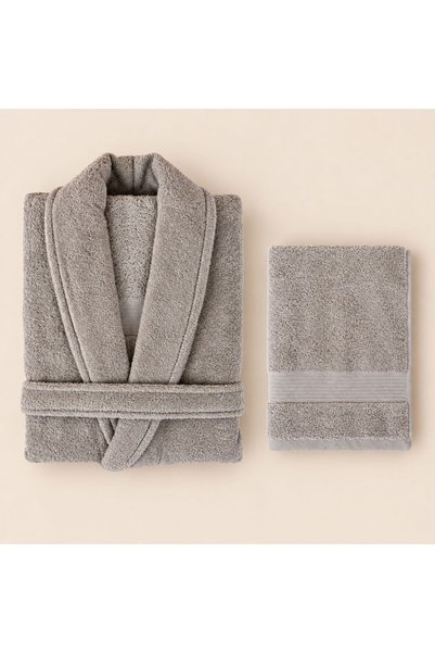 Penelope Bianco Bathrobe & Towel Set - Beige