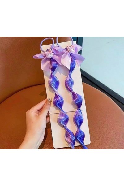 synshop Kuromi Kuromili Kedi 2Adet Cosplay Bubble Bonbon Balon Kurdele Detay Yapay Saç Postij Lastikli Toka