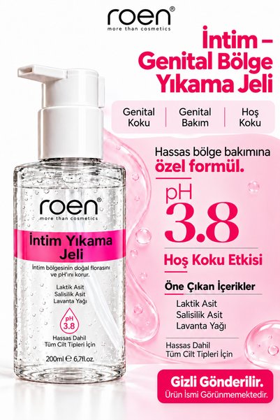 Roen Genital Bölge İntim Yıkama Jeli, Özel Bölge, Genital Bölge Koku, Temizle...