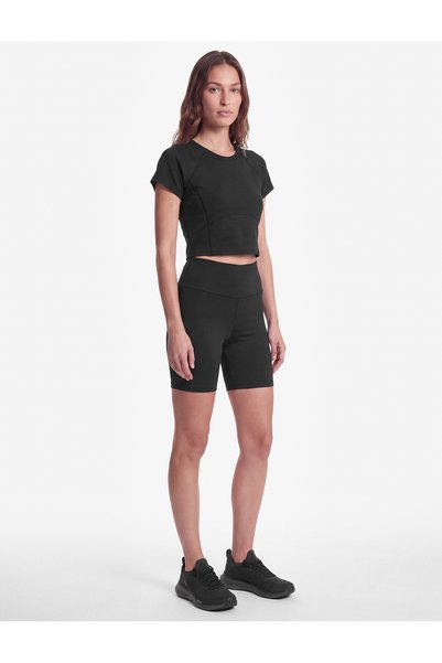 Koton Slim Fit Short Sleeve Crew Neck Crop Sports T-Shirt with Stitching Detail