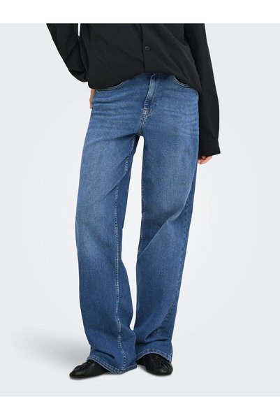 ONLY Jeans mit weitem Bein ONLJULLES Hohe Taille Weiter Beinschnitt Jeans