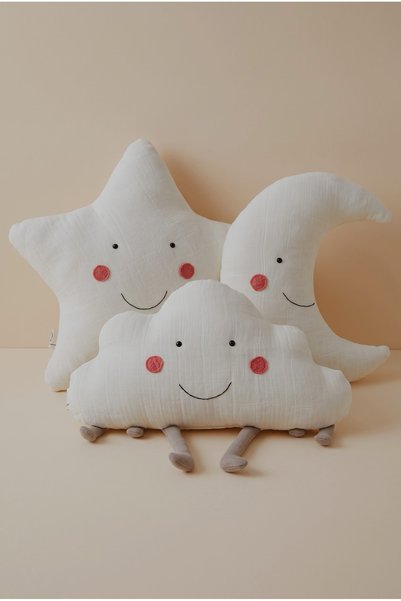 O&G Collection Cloud, Moon, Star 100% Cotton Multi Muslin Fabric Baby/Childre...