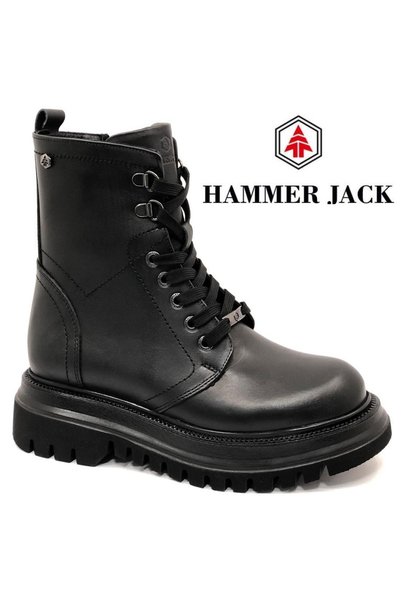 Hammer Jack 102-24730-Z حذاء طويل من الجلد من Soloj للجنسين باللون الأسود