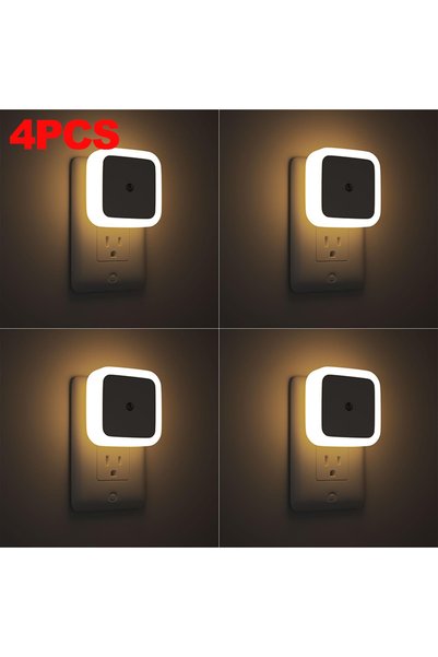 Choice مصباح ليلي LED دافئ بقابس أوروبي، 4 قطع، من 1 إلى 8 قطع، مصباح ليلي يع...