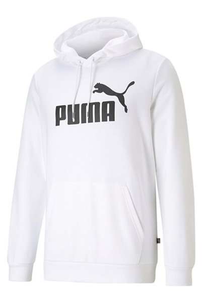 Puma 586688 ESS Big Logo Hoodie Erkek Kapüşonlu Sweatshirt BEYAZ