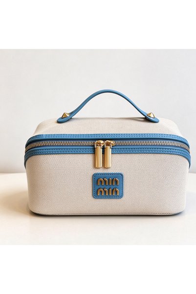 Generic Brand 1PC,Vintage Flat Makeup Bag, Large Capacity Handheld Portable C...