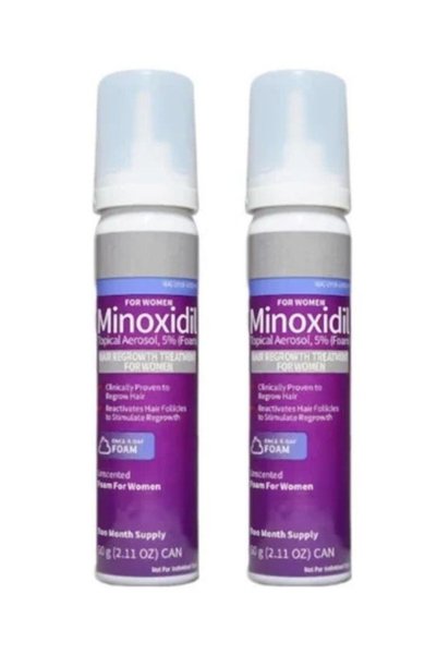 Kırkland 2x Spumă 60ml, 5% Minoxidil, pentru femei, împotriva căderii părului...