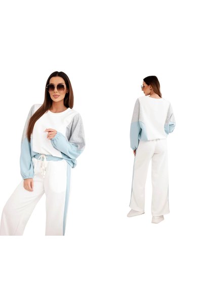Kesi Set de damă mentă, sportiv și elegant, cu inserții contrastante