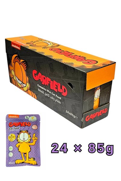 GARFIELD طعام القطط الرطب للقطط البالغة 85 جرام × 24 قطعة |   نكهة الدجاج الل...