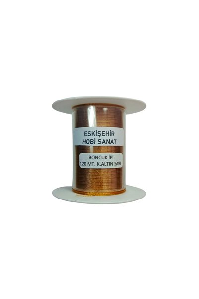 Eskişehir hobi sanat 120 Meters Dark Golden Yellow Color Sand Bead String Bea...
