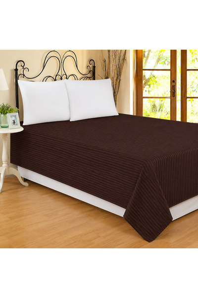 Kotonia Home Pătură Deco, 100% bumbac, Damasc Satin, 220x240 cm, dungi de 1 c...