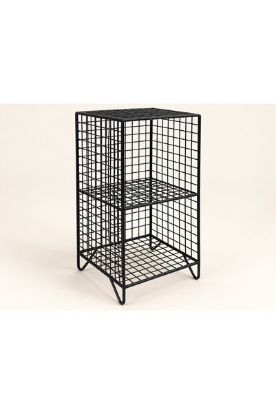 GO DEKOR Grid 2 Gözlü Ayaklı Tel Raf 59x30x25