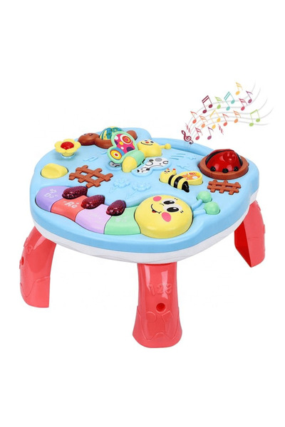 LUDIRO Masuta Interactiva Bebelusi 3 in 1, Lumini si Sunete, Cu Picioare si S...
