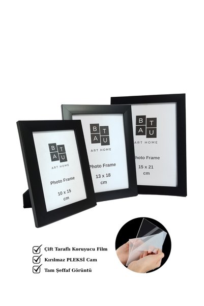 Batu Art Home Κορνίζα φωτογραφιών από πλεξιγκλάς, σετ τριών τεμαχίων, με βάση...