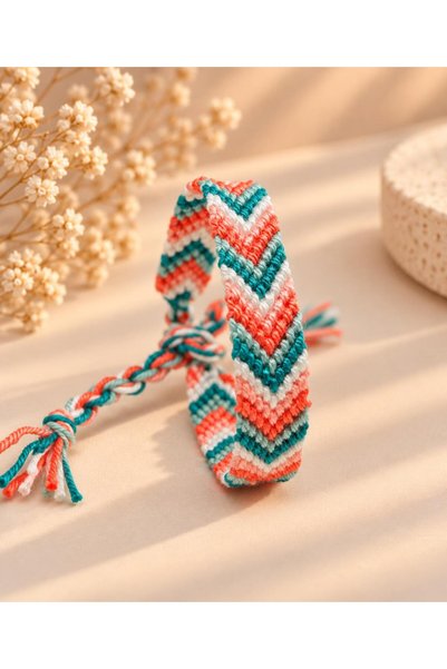 Bidüğüm Colorful Friend Bracelet - Handmade, Adjustable Size, Lasting Colors