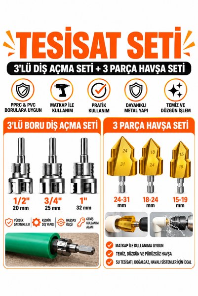 Trendhane 3'lü diş açma ve 3'lü havşa seti