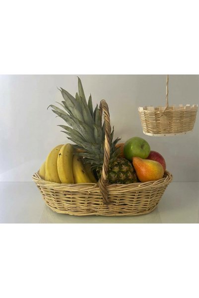 Beyaz Atölyem (Included with Wicker Hanging Basket) Wicker Fruit Basket (Enga...