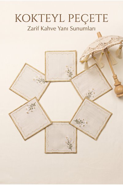 ZORENSA Set of 6 Coffee Side Presentation Napkins - Stylish Cocktail Napkins ...