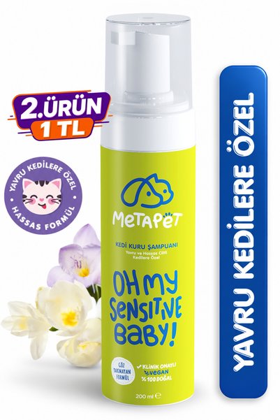 Metapet Yavru Kediler için Kuru Şampuan, Sağlık ve Bakım Ürünleri, Tüy Temizliği