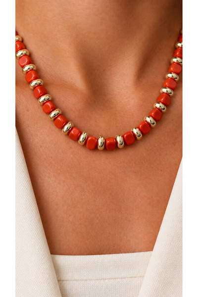 FIERA JEWELRY Orange Gold Vip Design Women's Necklace
