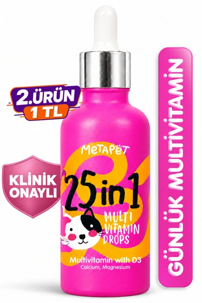 Metapet Kediler için Multi Vitamin Damla, Biotin Çinko Taurin B C D Vitaminle...