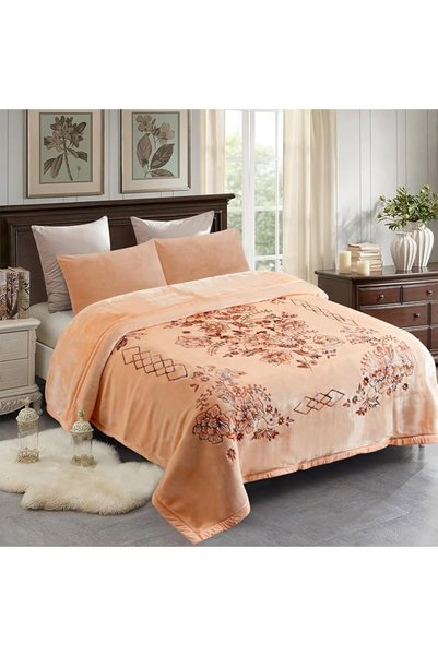 JML بطانية من الفرو الناعم مقاس 87 × 94 بوصة، وزن 10.5 رطل، بطانية مينك على ا...