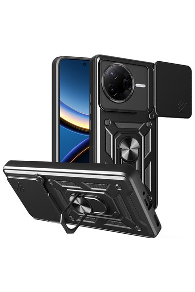 Aiyando Husa pentru Poco F7 Pro Ring Armor Kickstand Tough Rugged Cover cu pr...