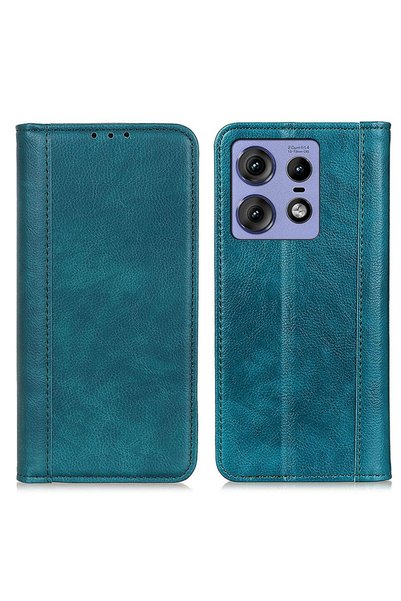 XGSM Husă tip carte pentru Motorola Edge 50 Pro, Piele despicată, Verde