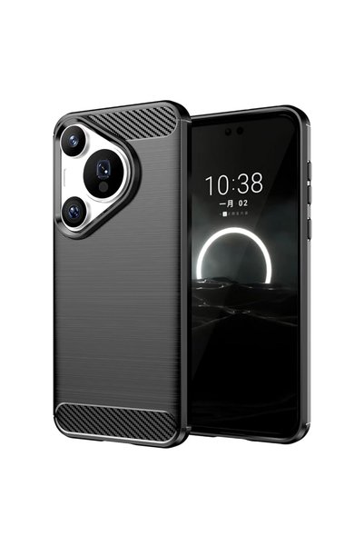Aiyando Husa pentru Huawei Pura 70 Pro Carbon Silicone negru