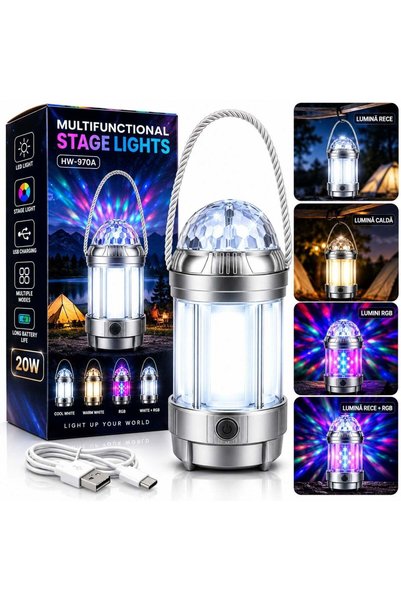 More LED Lamp 19x9cm Portable Multifunctional Lantern 3-in-1, White Light, Di...