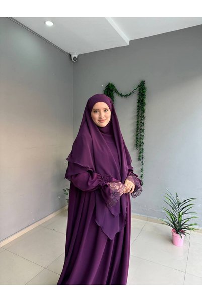 Yüsra Collection Set Erva Abaya și Long Sufle, 2 piese