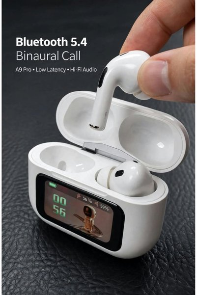 Generic Brand سماعات أذن ذكية A9 Pro بشاشة تعمل باللمس - بلوتوث 5.4 - إلغاء ا...