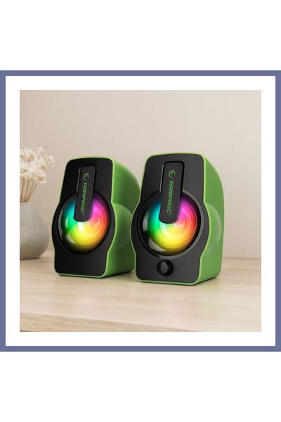 dilaratrendhousee RGB Işıklı USB 2.0 1+1 Multimedya Hoparlör Seti DLRA