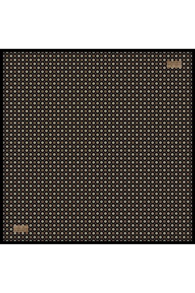 LA BOUTIQUE سورا وشاح حرير نقي 2693 03 نمط زهور أسود بني