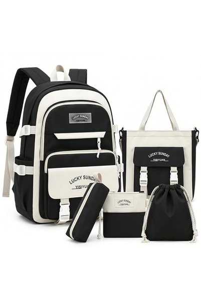 Yoawllty School Bags for Kids 5Pcs Set with Large Capacity, Book Bag, Lunch B...