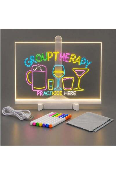 More Tablă de mesaje electrică LED 30x20cm, Panou acrilic reutilizabil, Alime...