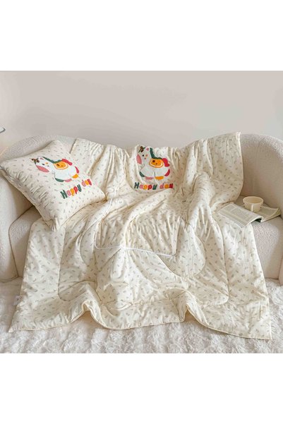 OEM 100% Cotton children's Blanket , convertible into a Pillow, unicorn patte...