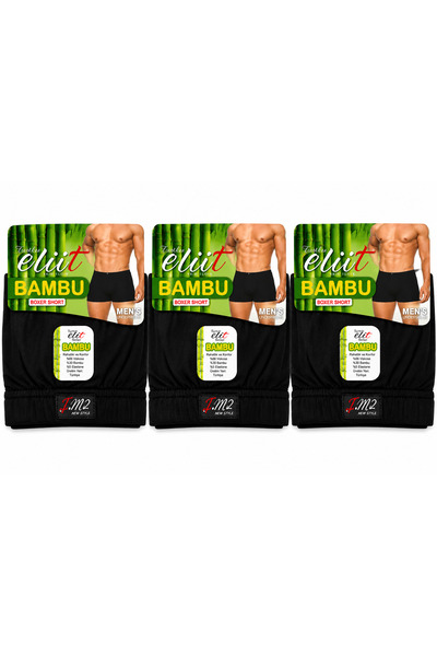 Tutku Elit Erkek Bambu Elastan Boxer 3 LÜ SET