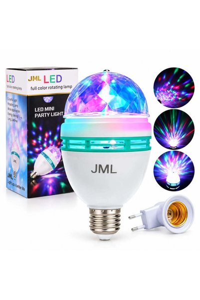 More Bec LED rotativ 15x8cm, cu lumină multicoloră și adaptor inclus