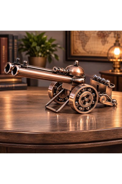 hediyeconcepti Antique Copper Colored Decorative Ball Cart Model Metal-Lookin...
