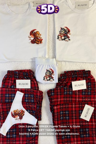 RUKOD Men's Single 5D New Year's Special Kedicik Mouse Pajamas and Underwear ...